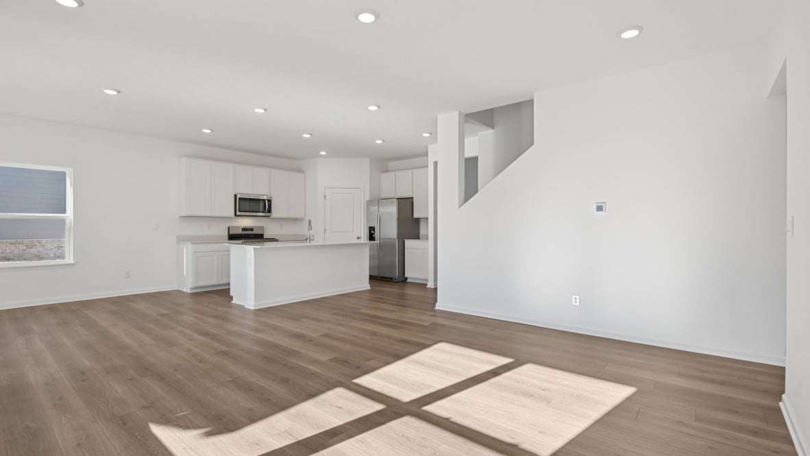 great room with large windows