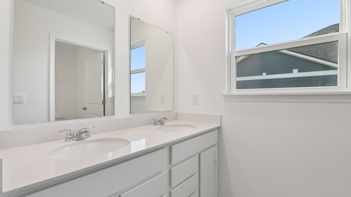 bathroom with dual vanity