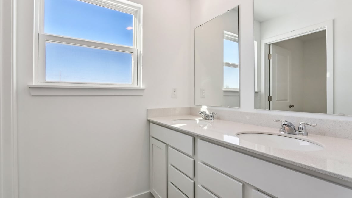 bathroom with dual vanity