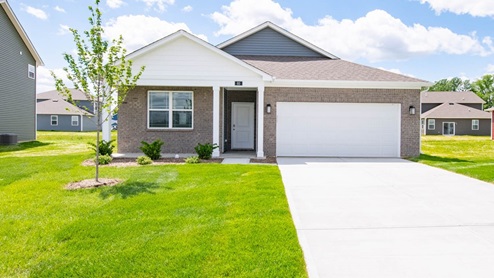 the chatham ranch plan with blue gray siding