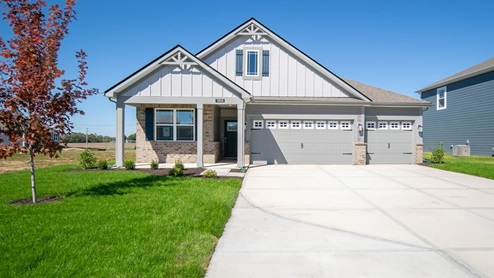 the fairfax ranch plan with light colored siding