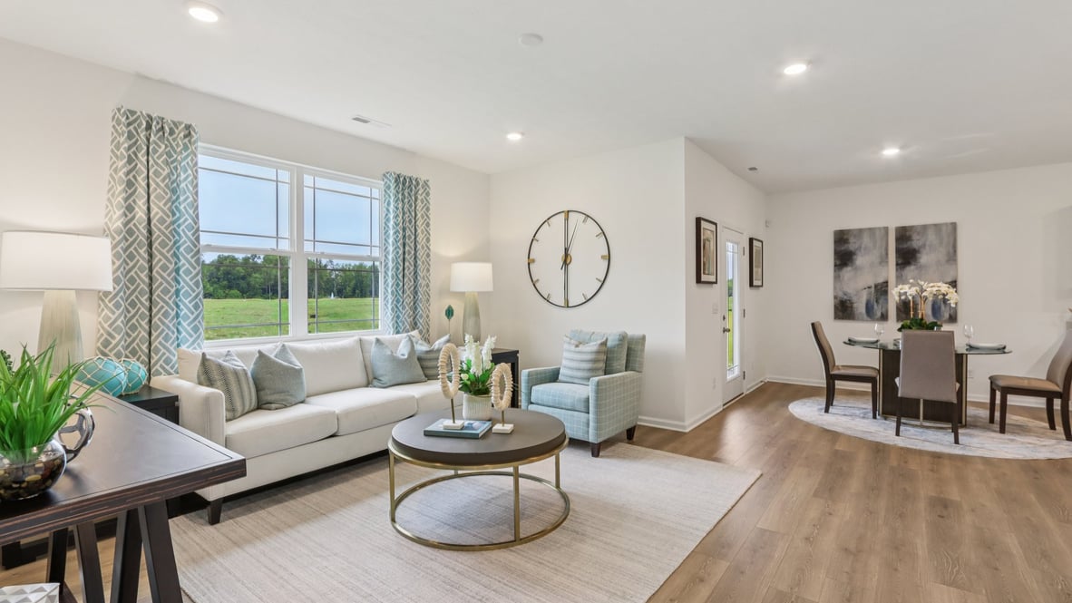 great room and dining nook open concept