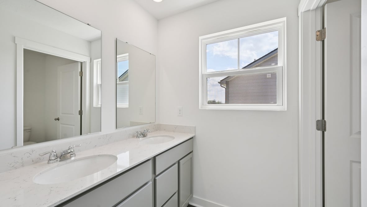 bathroom with dual vanity