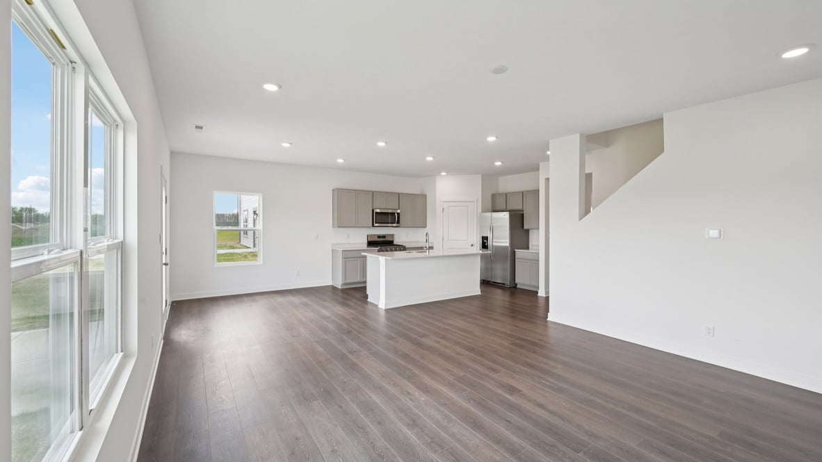 great room with natural light