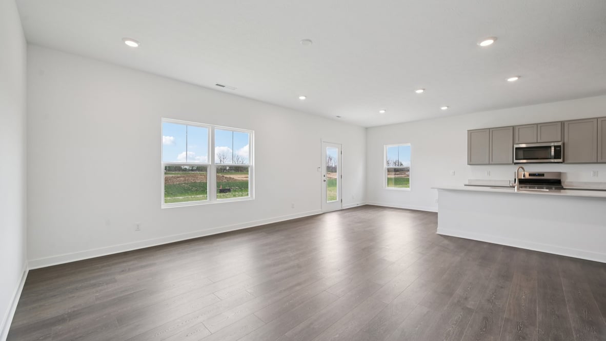 great room with large windows