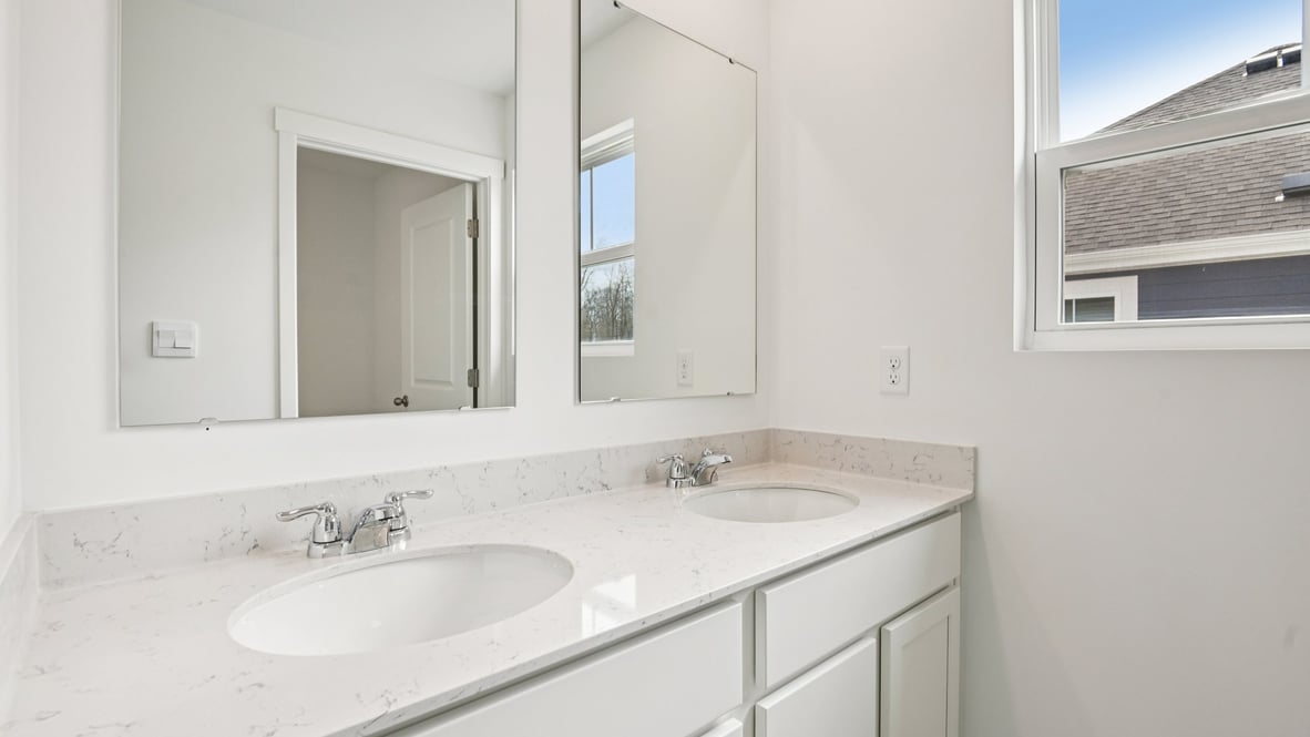 bathroom with dual vanity