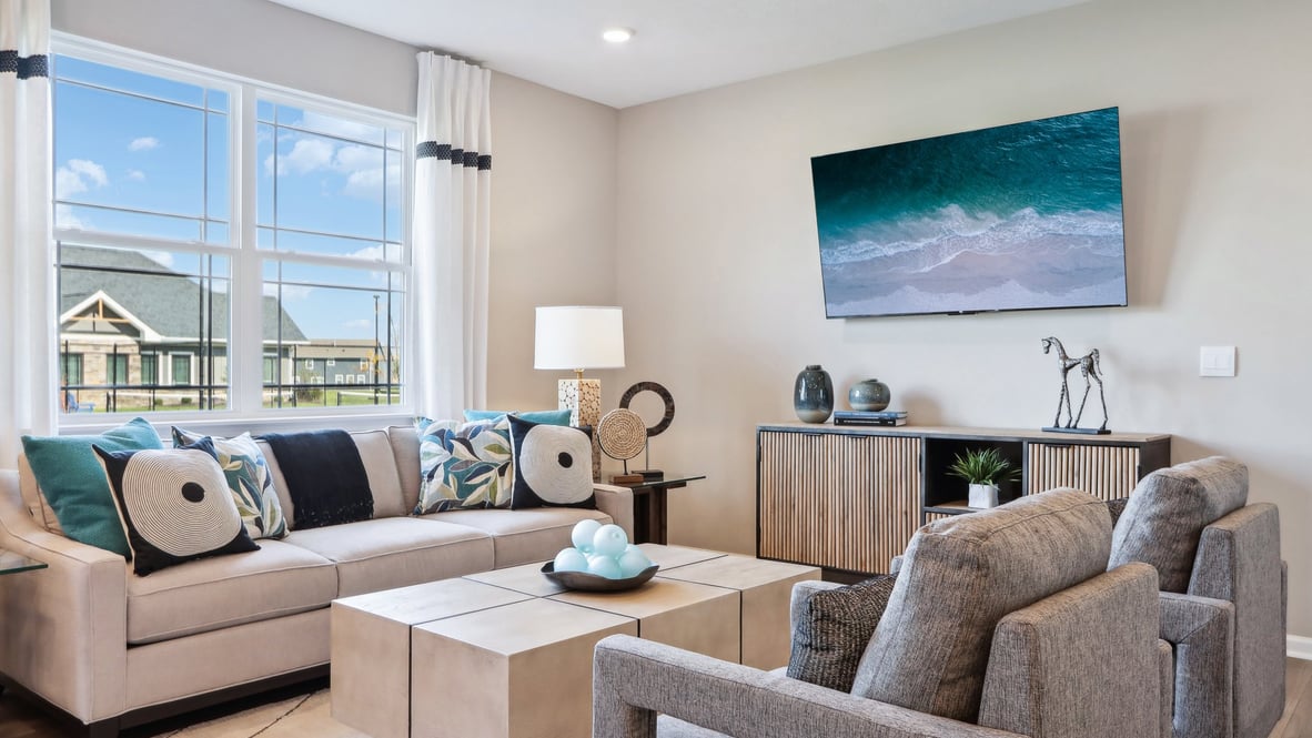 great room with large windows