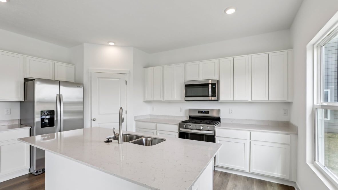 kitchen with corner pantry