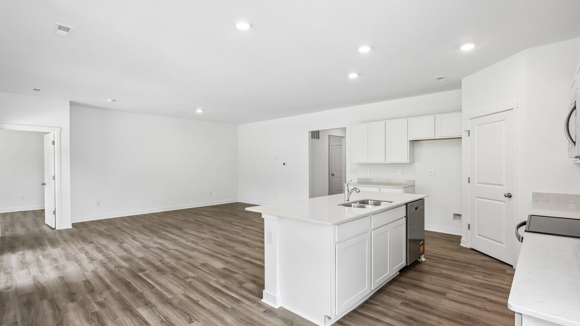 kitchen and great room