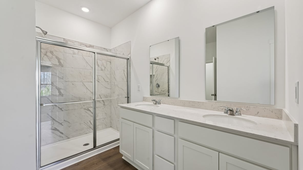 primary bathroom with walk-in shower