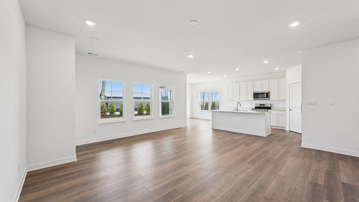 great room with large windows