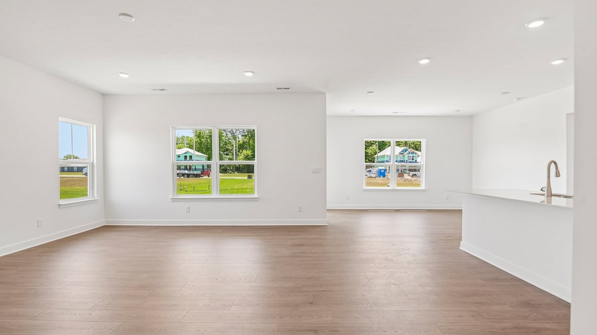 great room with large windows