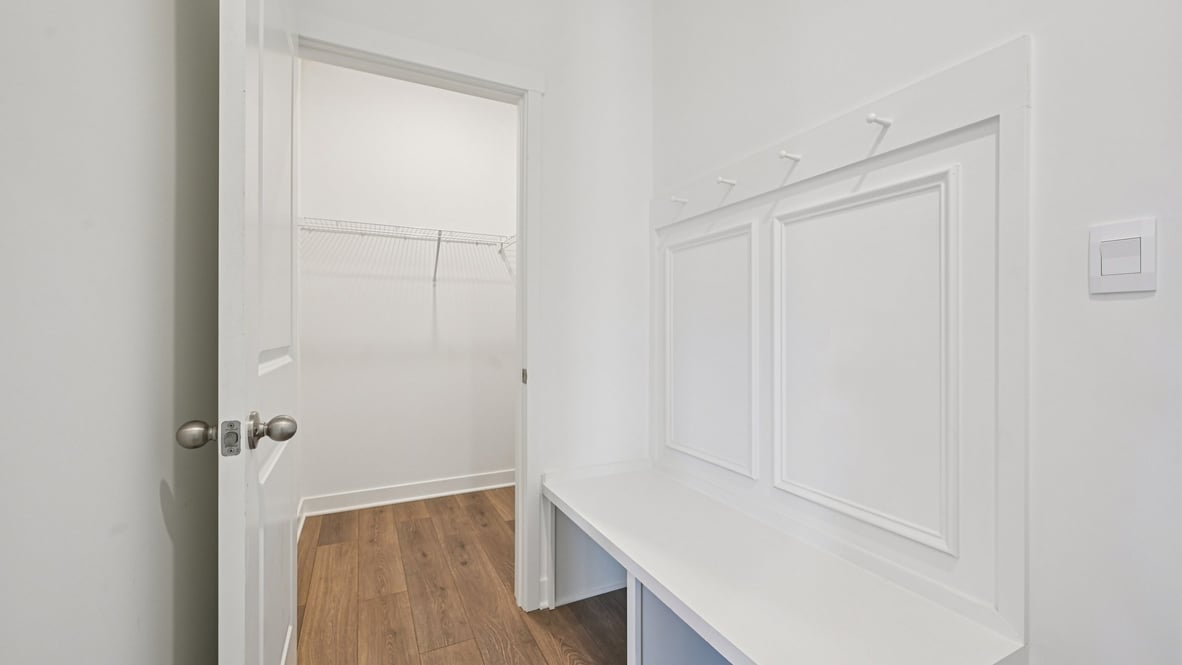 boot bench near garage