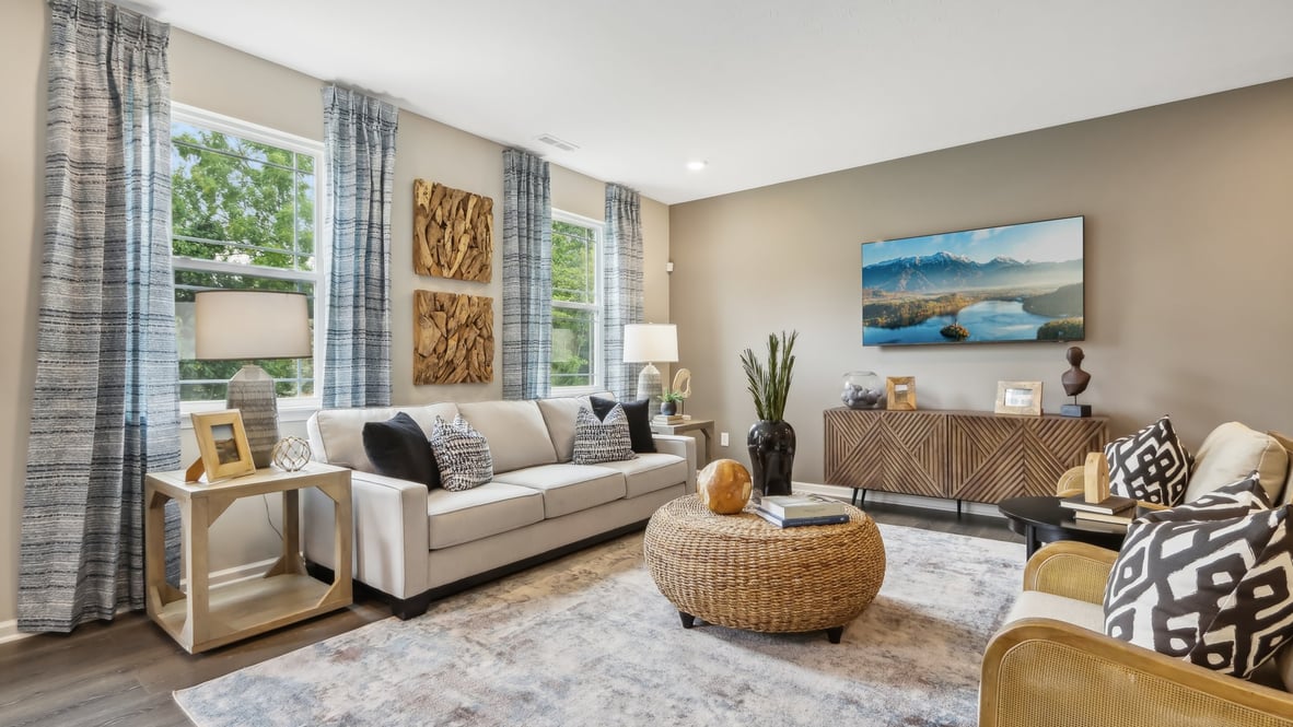 great room with large windows