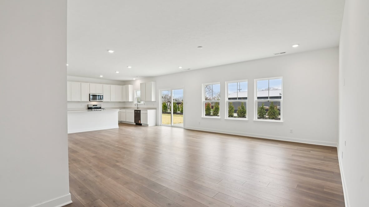 great room with large windows