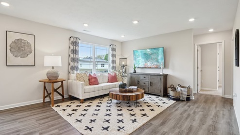 great room with large windows