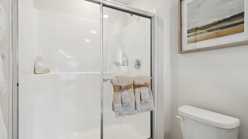primary bathroom with walk-in shower