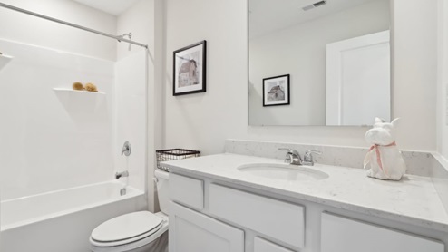 bathroom with shower and tub combo