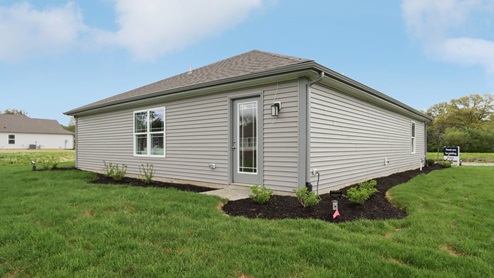 rear exterior view of the model home