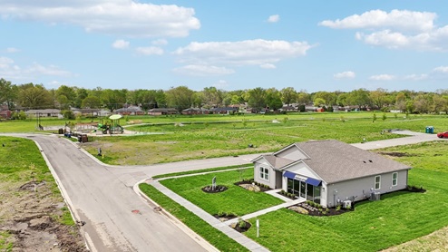 aerial view of model home