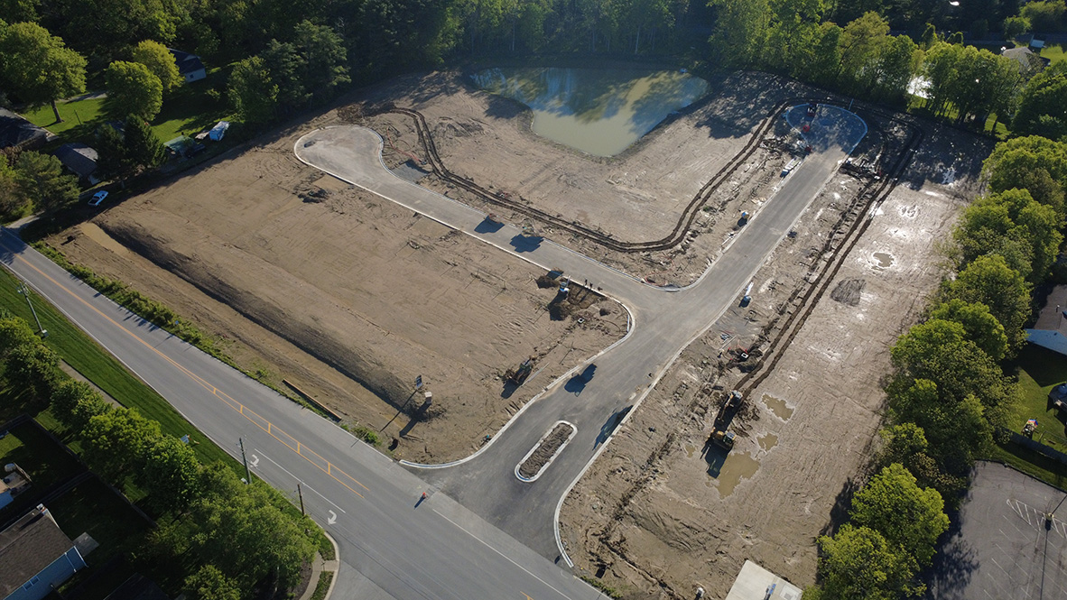 drone oversight of the new construction community in indianapolis speedway