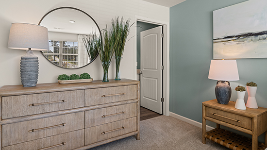 Spacious primary bedroom on second floor