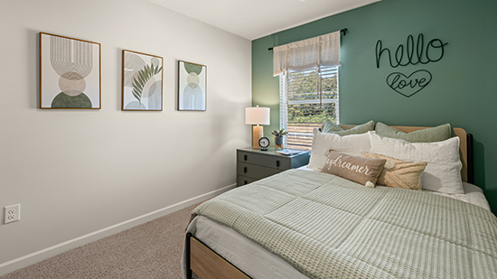 third bedroom on second story in townhome