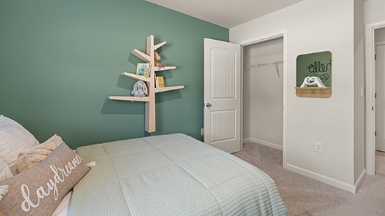 third bedroom on second story in townhome