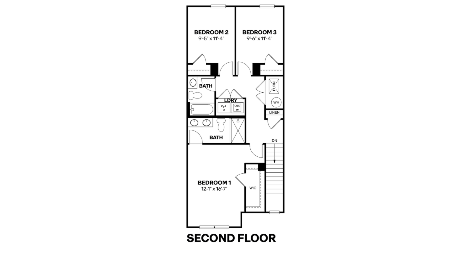 second floor 3 bedroom 2.5 bathroom