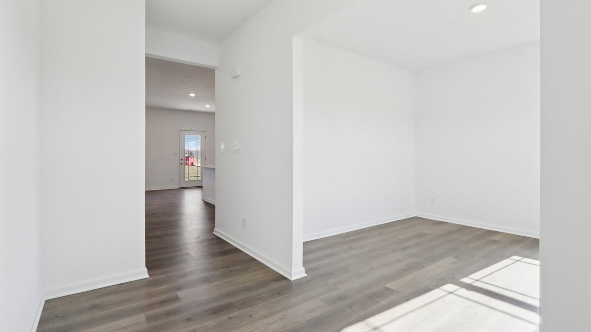 front entry leading to den space