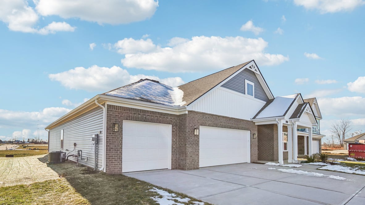 ranch with 3 car garage and covered front porch