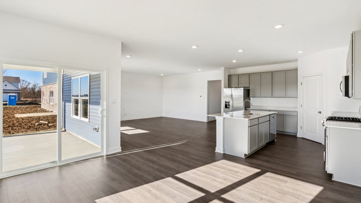 dining space leading to covered porch