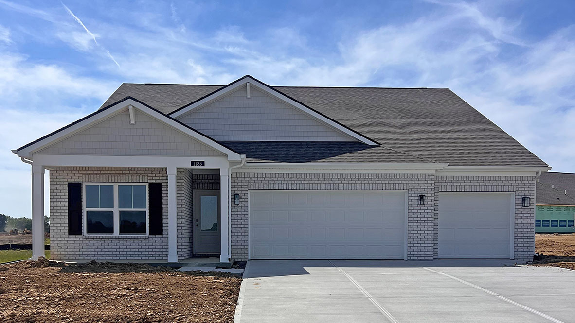one-story home with 3 car garage