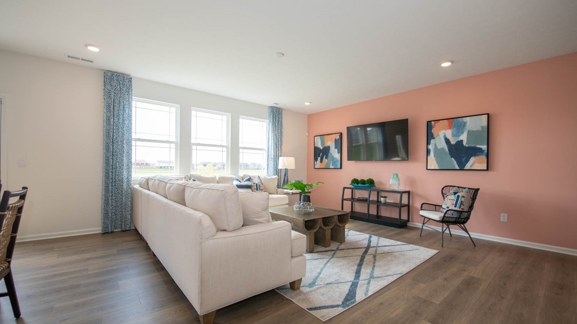 great room with natural light