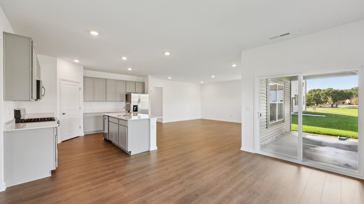 kitchen and great room with open-concept