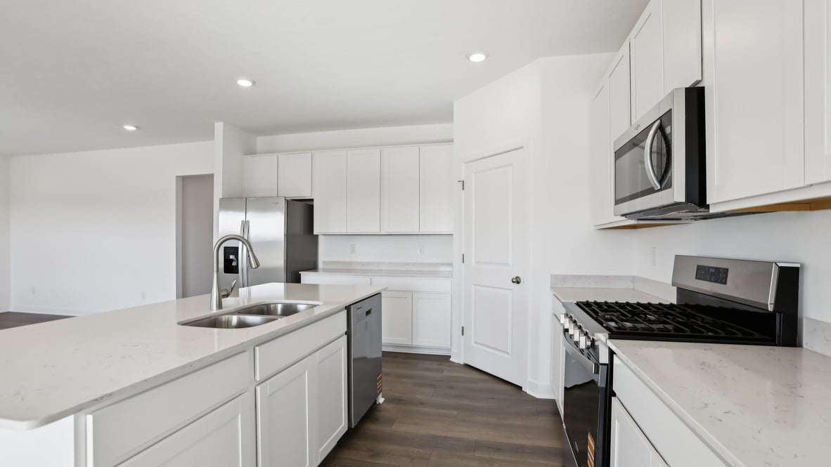kitchen with corner pantry