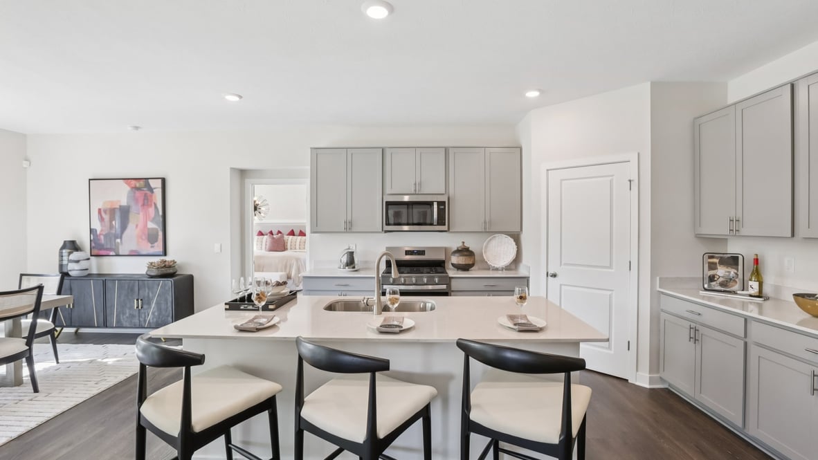 kitchen with large center island