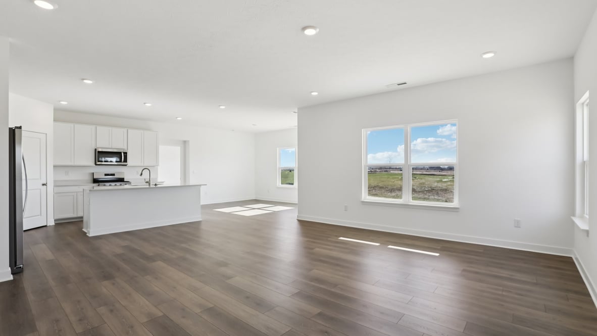 great room with large windows