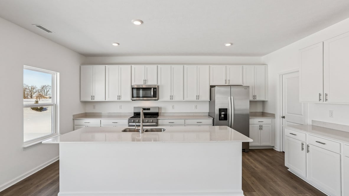 kitchen with large center island