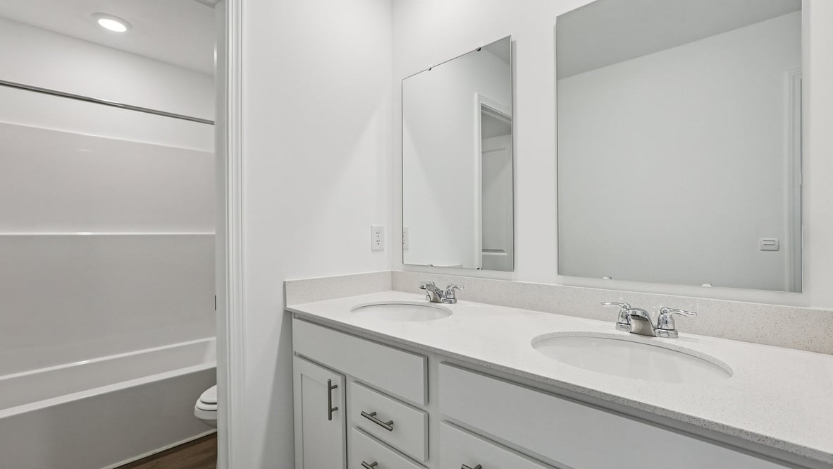 bathroom with dual vanity