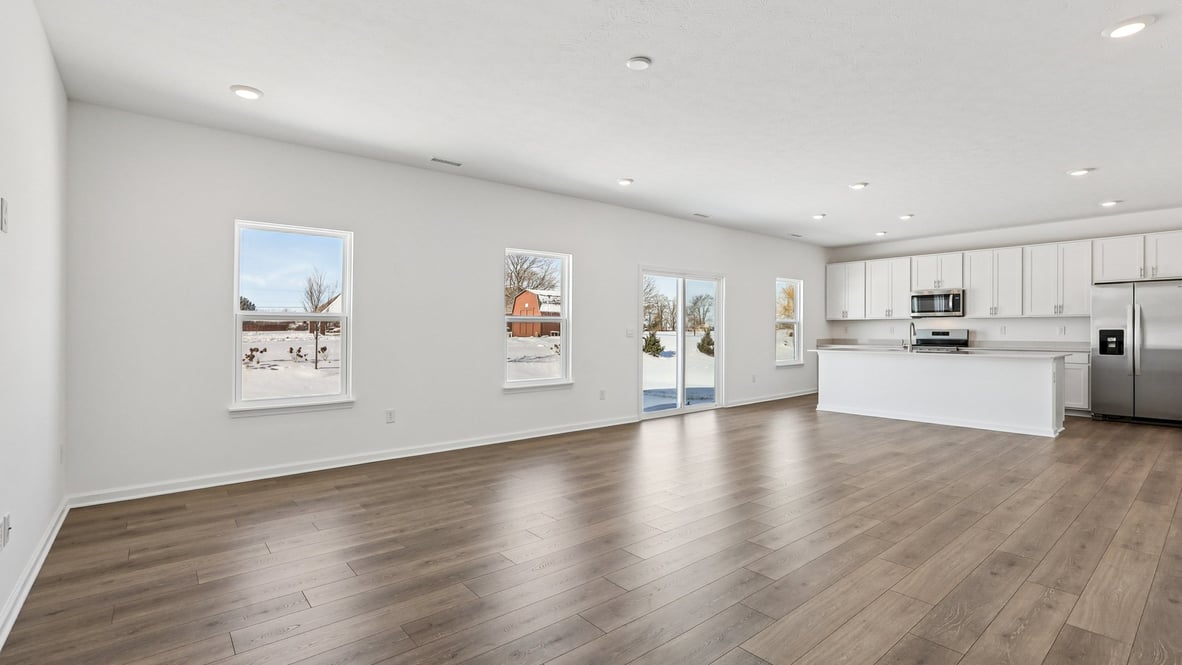 great room with large windows