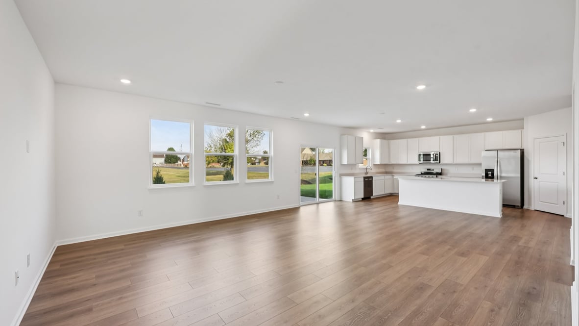 great room with large windows