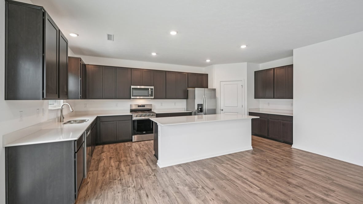 kitchen with large center island
