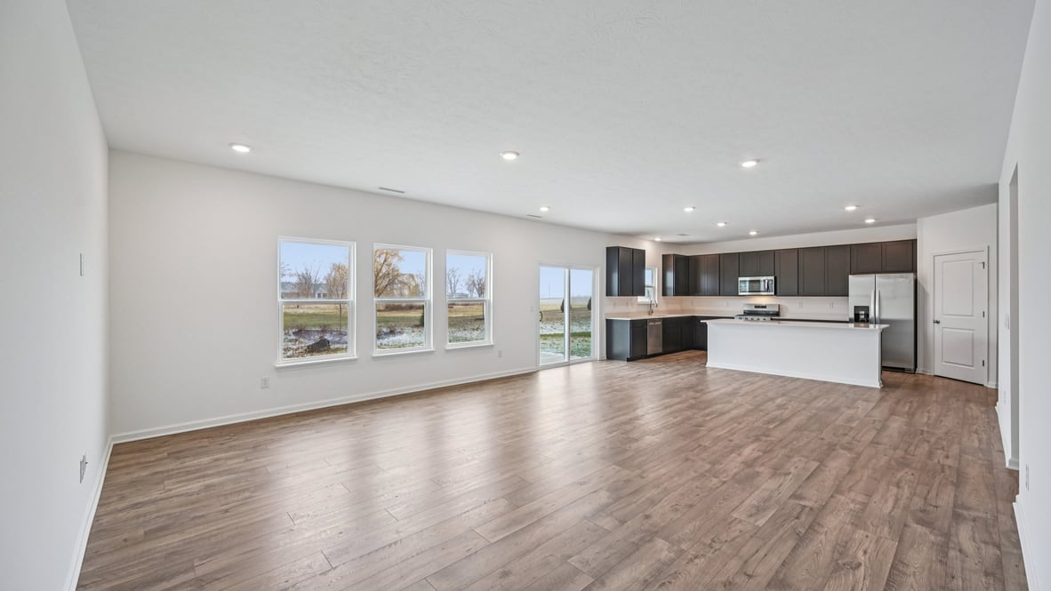 great room with large windows