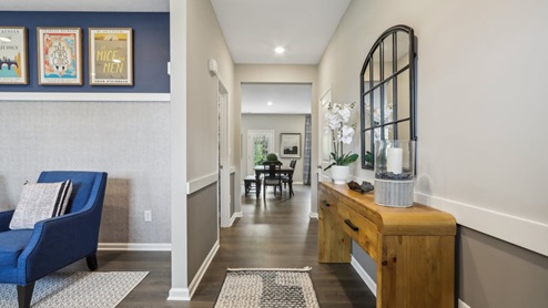 foyer looking into living room or den