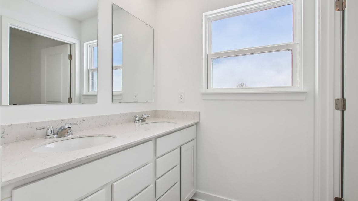 bathroom with dual vanity