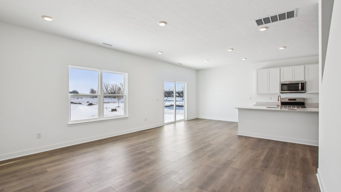 great room with large windows