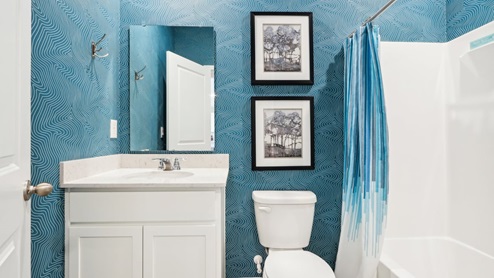bathroom with shower and tub combo
