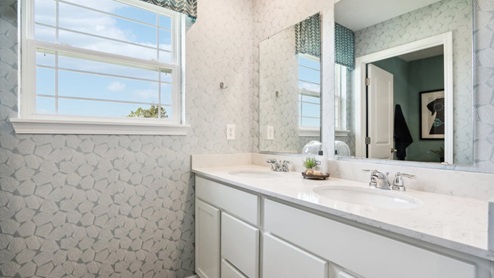 bathroom with dual vanity