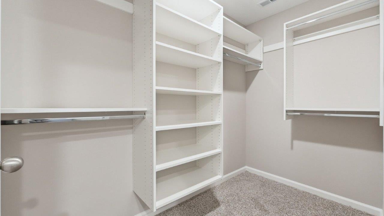 primary ensuite walk-in closet with built-in shelving